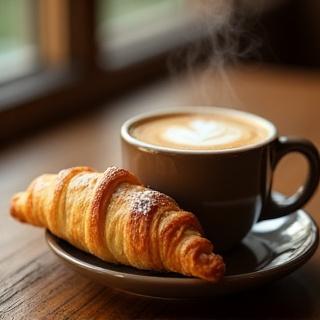 Artisan sütemény és kávé egy csésze mellett